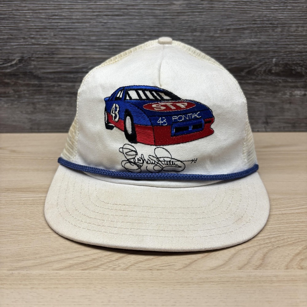 Vintage Richard Petty Hat Cap Snap Back Mens One Size‎ White Blue NASCAR Racing